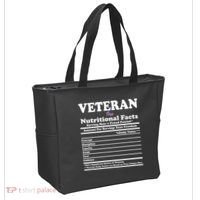 Veteran Nutritional Facts Proud Patriot Tote Bag thumb 2