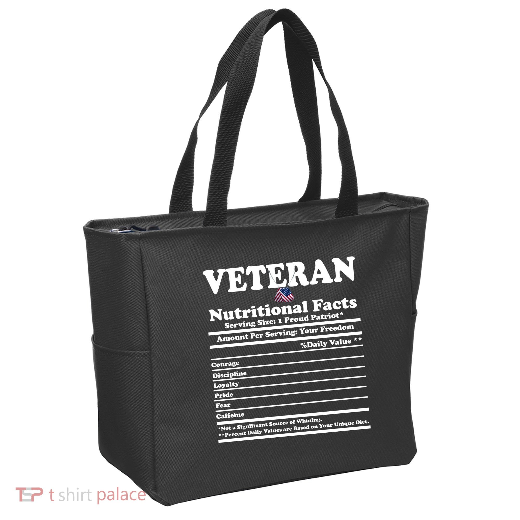 Veteran Nutritional Facts Proud Patriot Tote Bag