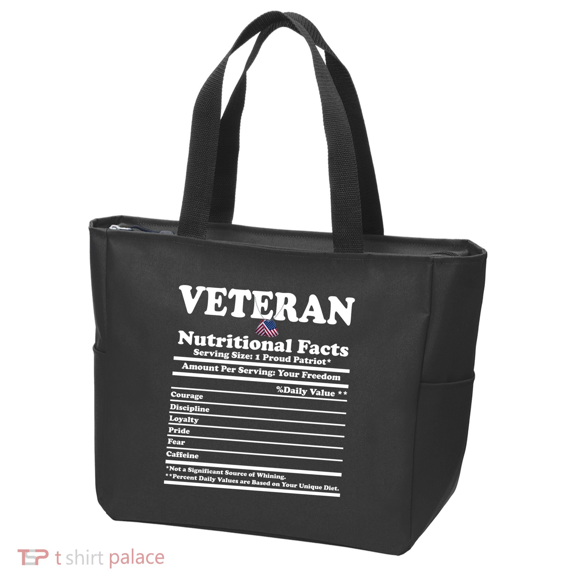 Veteran Nutritional Facts Proud Patriot Tote Bag