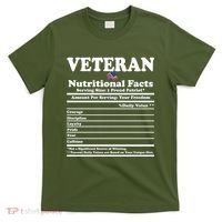 Veteran Nutritional Facts Proud Patriot T-Shirt thumb 0