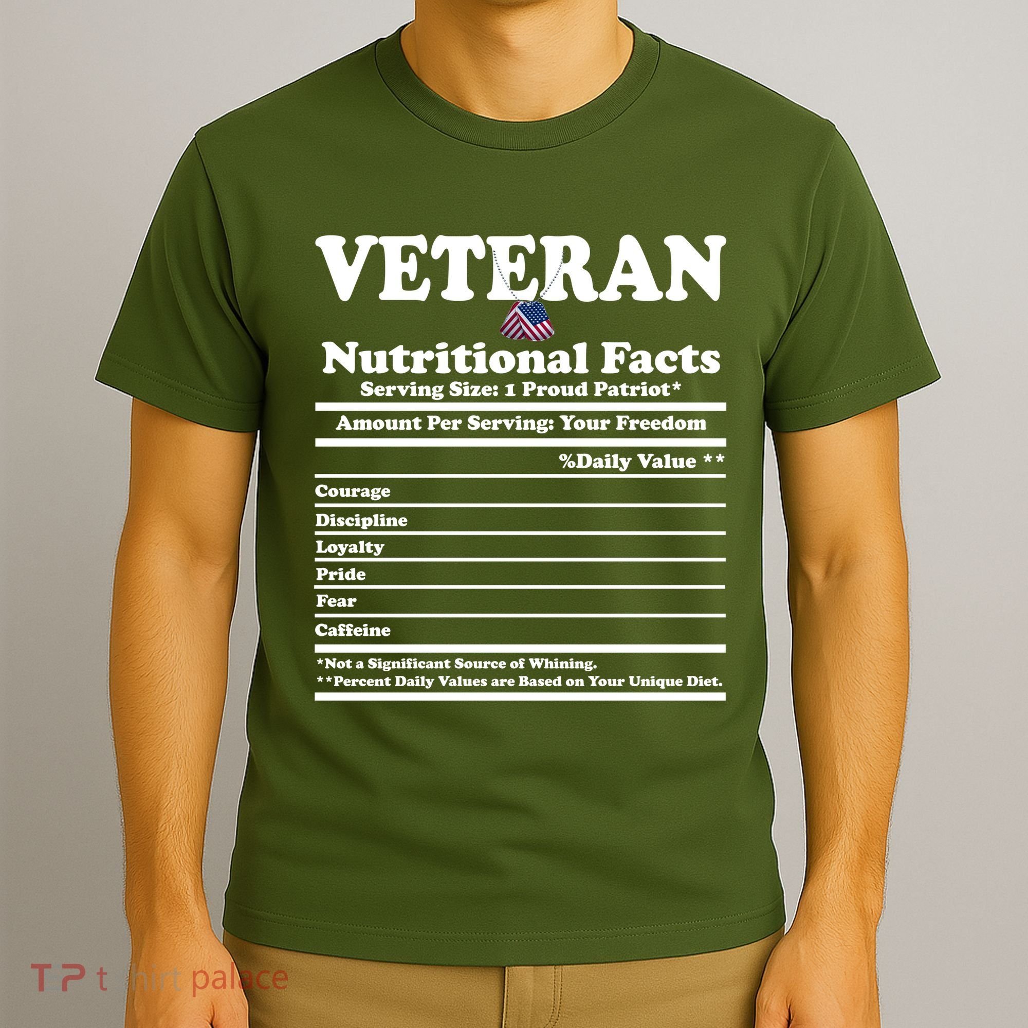 Veteran Nutritional Facts Proud Patriot T-Shirt
