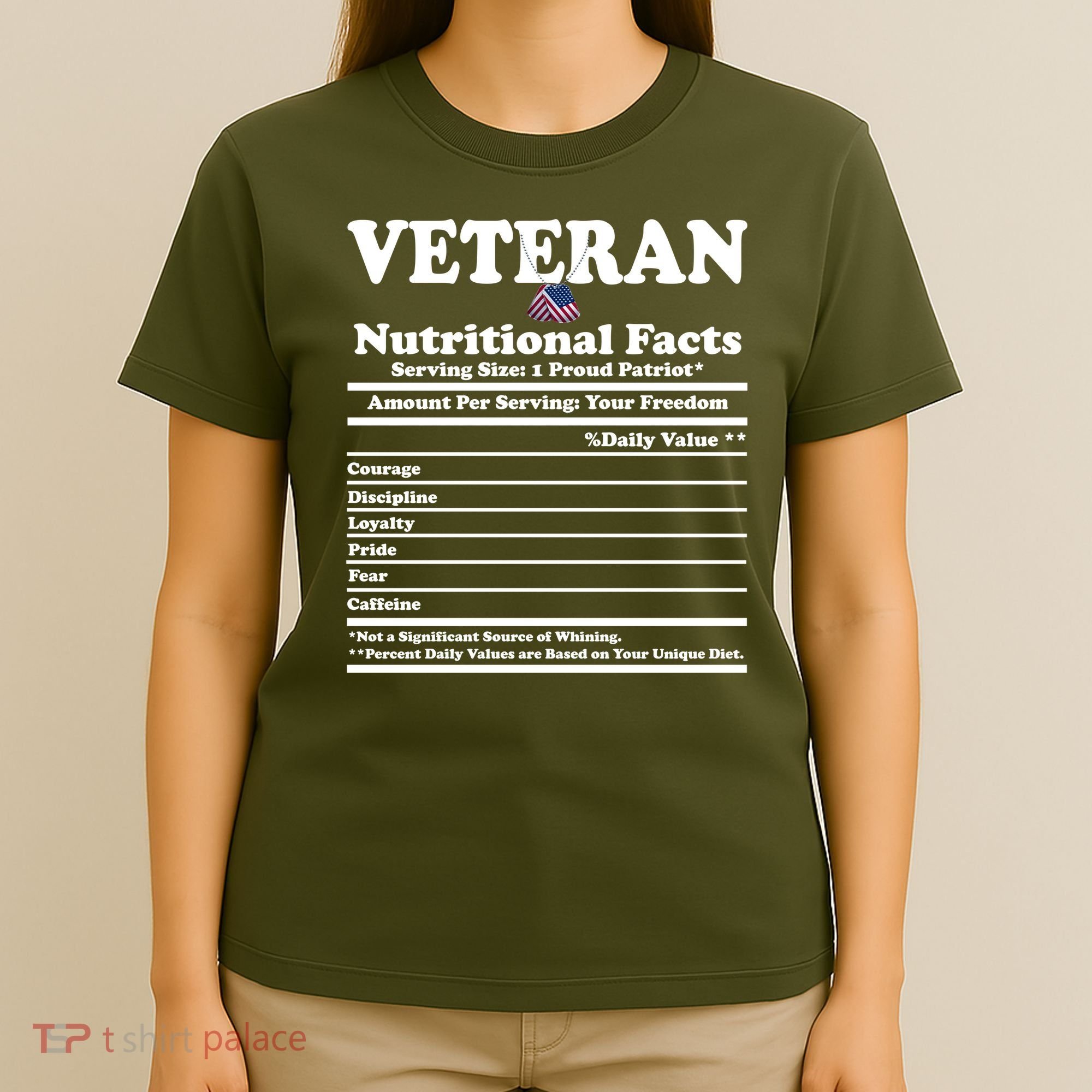 Veteran Nutritional Facts Proud Patriot T-Shirt