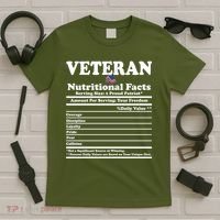 Veteran Nutritional Facts Proud Patriot T-Shirt thumb 5