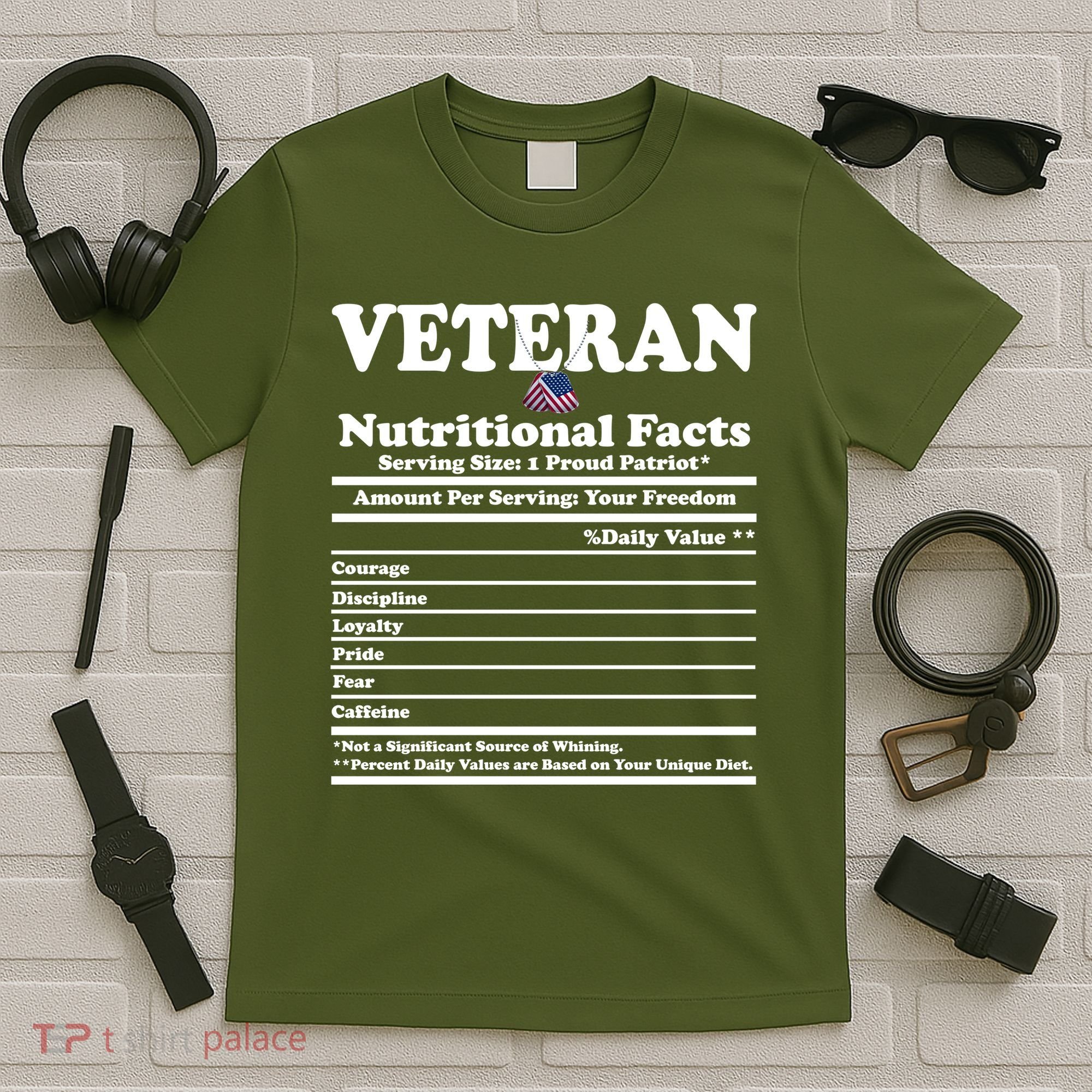 Veteran Nutritional Facts Proud Patriot T-Shirt