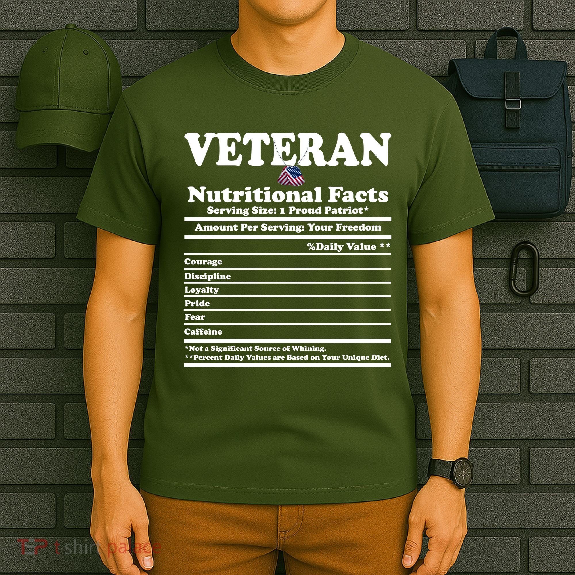 Veteran Nutritional Facts Proud Patriot T-Shirt