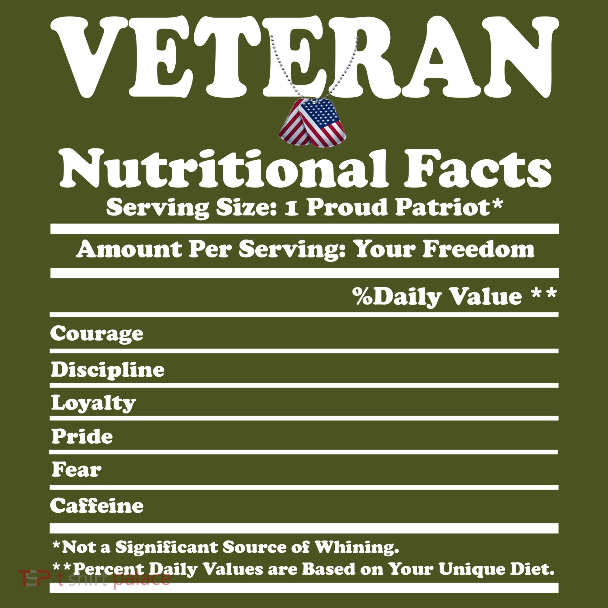 Veteran Nutritional Facts Proud Patriot Mousepad