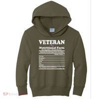 Veteran Nutritional Facts Proud Patriot Kids Hoodie thumb 0