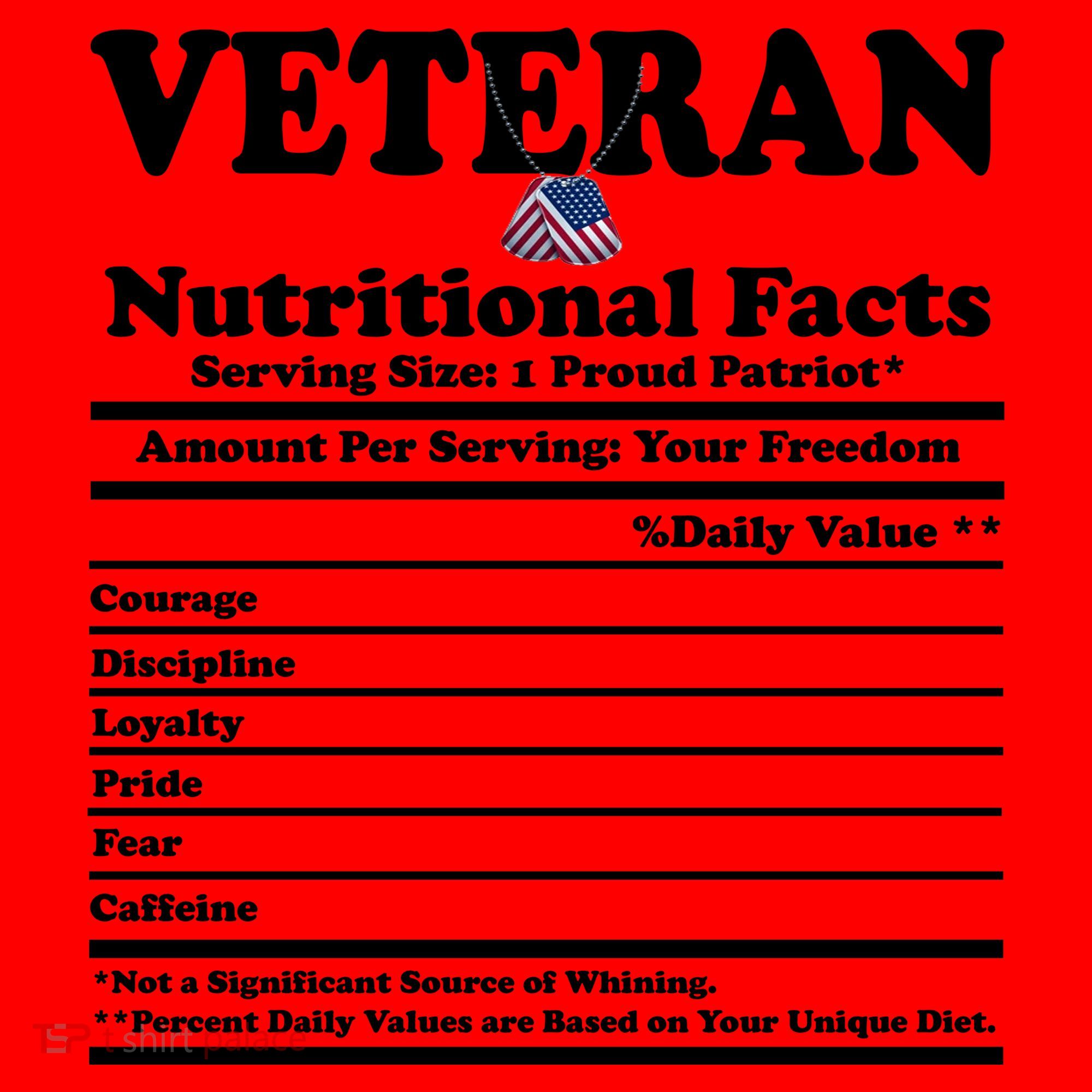 Veteran Nutritional Facts Proud Patriot Santa Hat