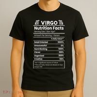 Virgo Nutrition Facts Horoscope T-Shirt thumb 3