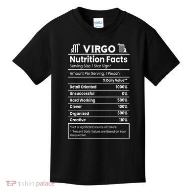 Virgo Nutrition Facts Horoscope Kids T-Shirt