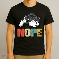 Vintage Nope Funny Siberian Husky Dog Lover TShirt T-Shirt thumb 3