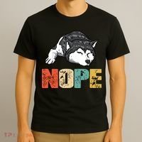 Vintage Nope Funny Siberian Husky Dog Lover T-Shirt thumb 3