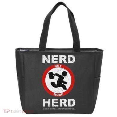Vintage Nerd Herd Geek Chic In Overdrive Tote Bag