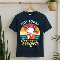 Vintage Not Today Heifer Cute Cow Gift For Women Men Farmer T-Shirt thumb 2