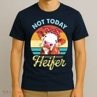 Vintage Not Today Heifer Cute Cow Gift For Women Men Farmer T-Shirt thumb 3