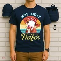 Vintage Not Today Heifer Cute Cow Gift For Women Men Farmer T-Shirt thumb 6