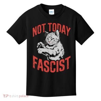 Vintage Not Today Fascist Funny Cat Meme  Kids T-Shirt
