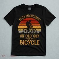Vintage Never Underestimate An Old Guy On A Bicycle Cycling T-Shirt thumb 5