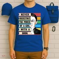 Vintage Never Underestimate The Power Of A Girl With A Book Gift T-Shirt thumb 6