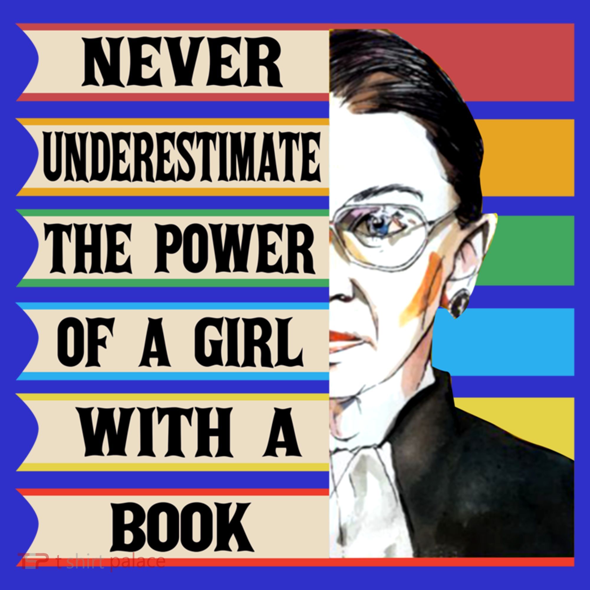 Vintage Never Underestimate The Power Of A Girl With A Book Gift T-Shirt