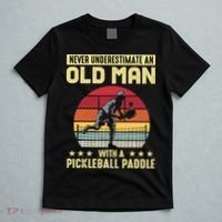 Vintage Never Underestimate An Old Man Pickleball Paddle T-Shirt thumb 5