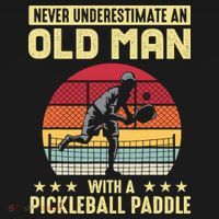 Vintage Never Underestimate An Old Man Pickleball Paddle T-Shirt thumb 7