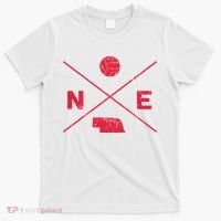 Vintage Nebraska Volleyball Player Coach Distressed T-Shirt thumb 0