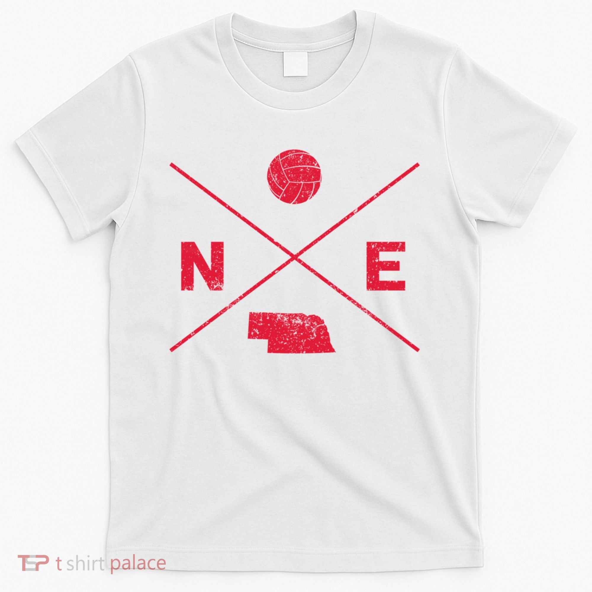 Vintage Nebraska Volleyball Player Coach Distressed T-Shirt