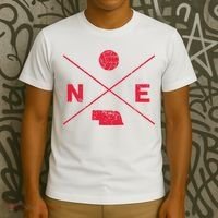 Vintage Nebraska Volleyball Player Coach Distressed T-Shirt thumb 3