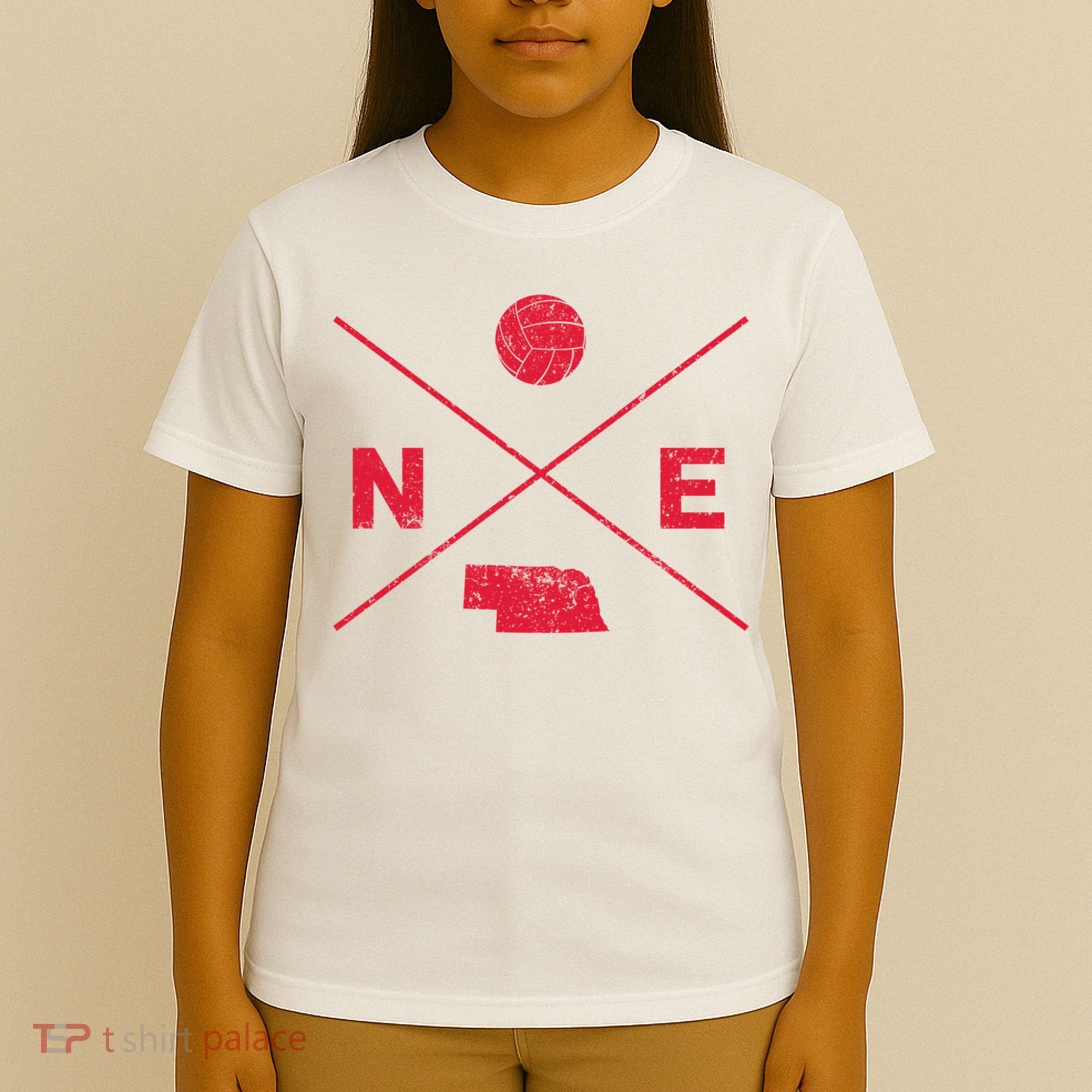 Vintage Nebraska Volleyball Player Coach Distressed T-Shirt
