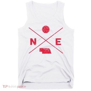 Vintage Nebraska Volleyball Player Coach Distressed Tank Top