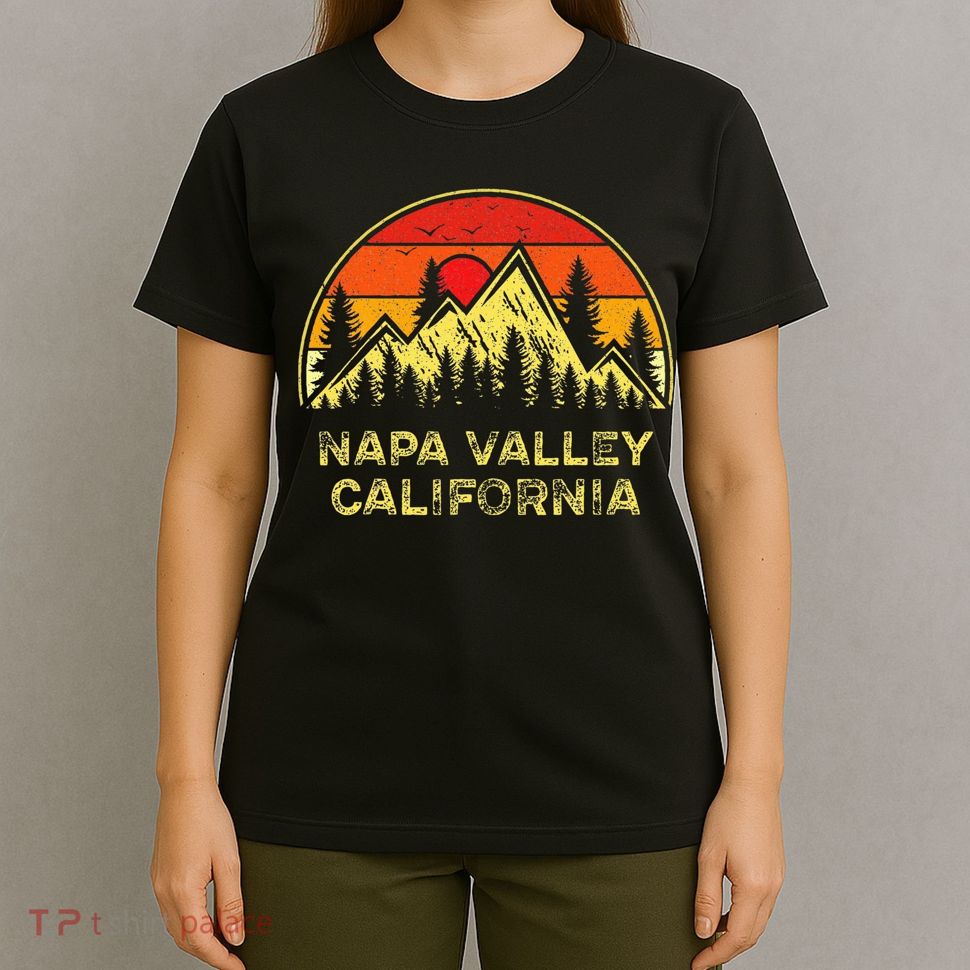 Vintage Napa Valley California Ca Mountains Hiking Souvenir T-Shirt