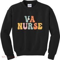 VA Nurse Week Groovy Appreciation Day For Work Kids Sweatshirt thumb 0