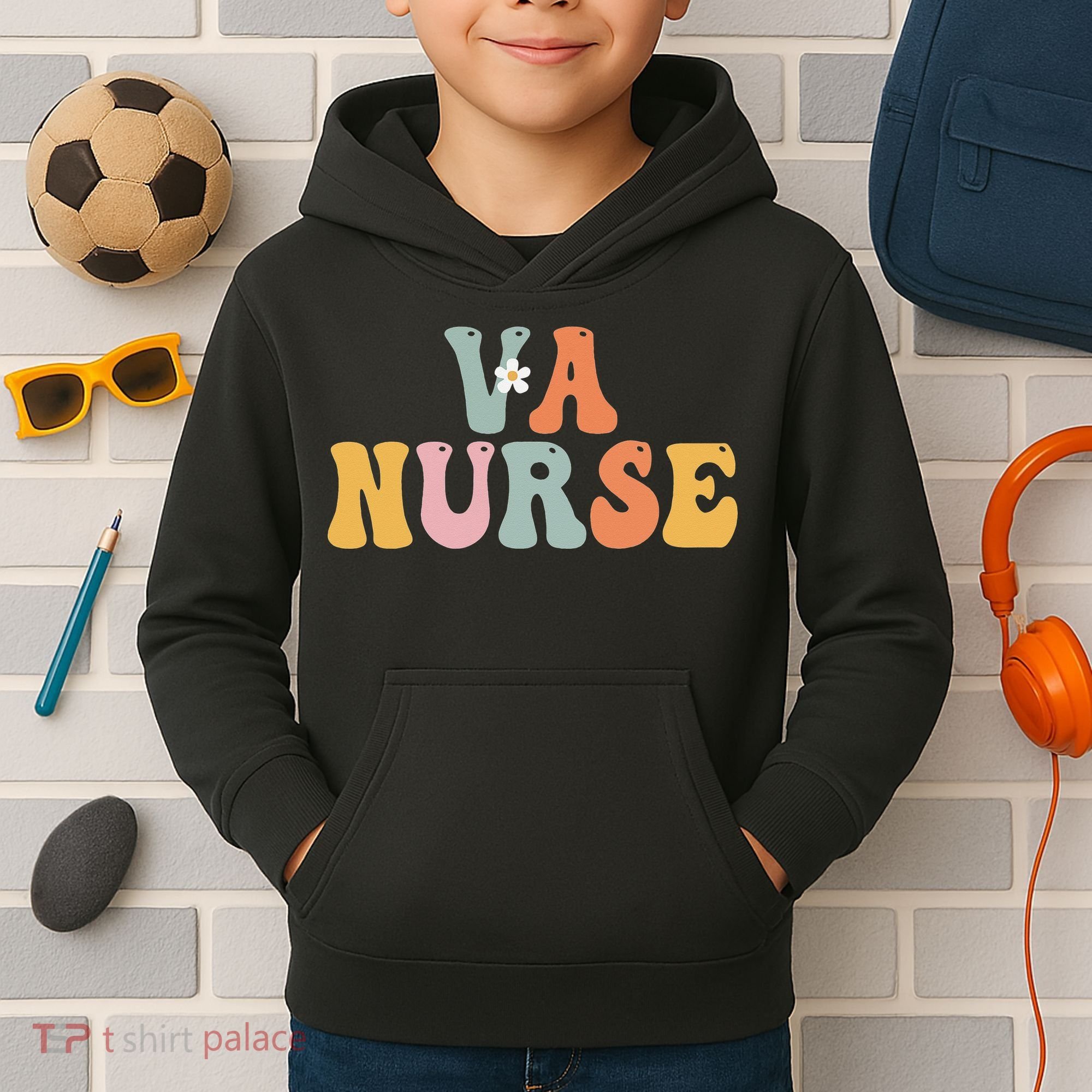 VA Nurse Week Groovy Appreciation Day For Work Kids Hoodie