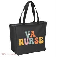 VA Nurse Week Groovy Appreciation Day For Work Tote Bag thumb 2