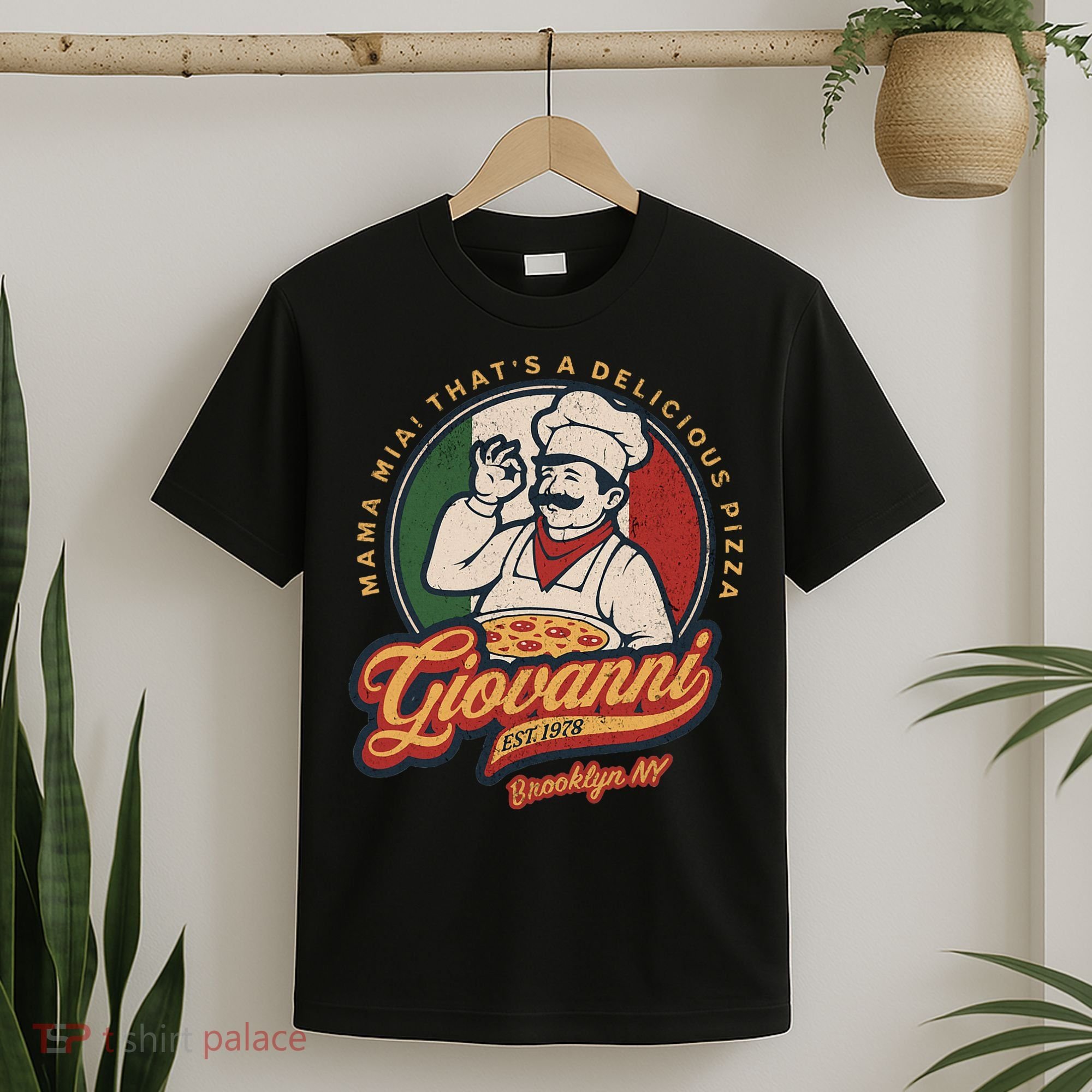 Vintage New York Pizza Retro 70s Giovanni Brooklyn Ny T-Shirt