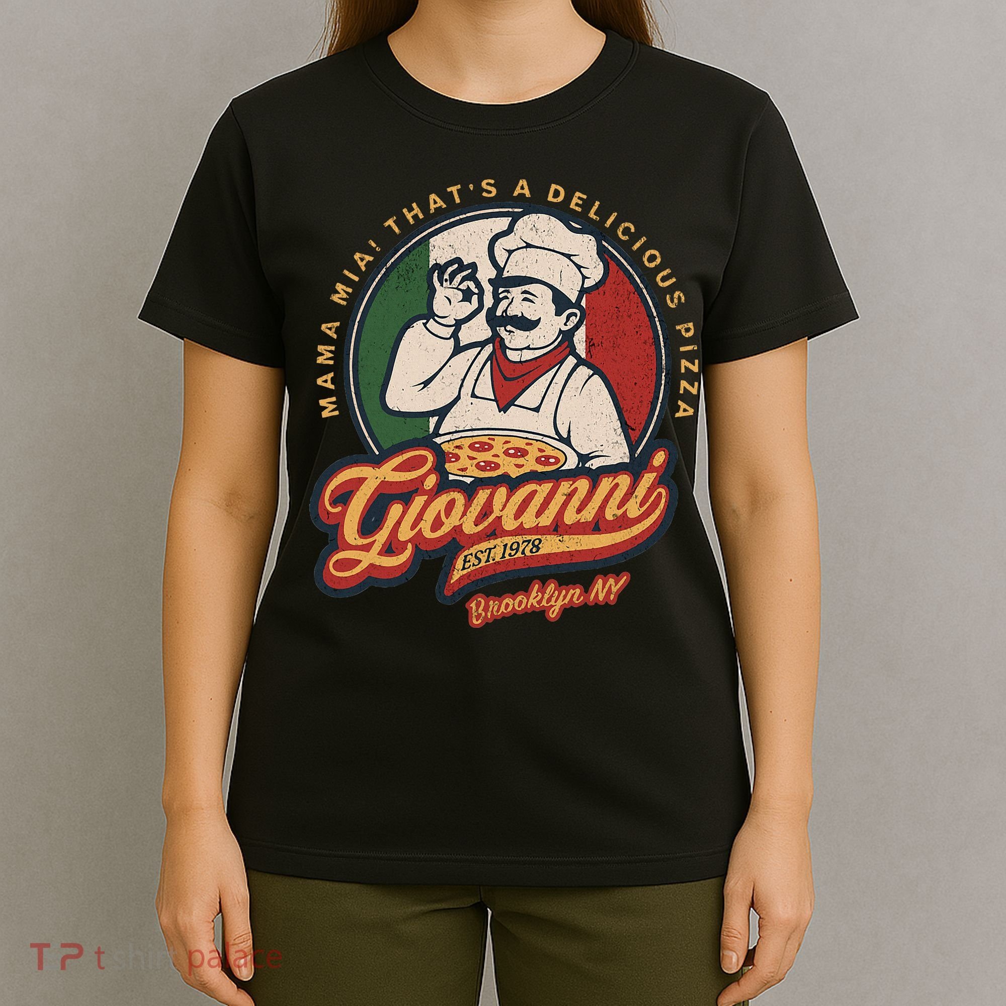 Vintage New York Pizza Retro 70s Giovanni Brooklyn Ny T-Shirt