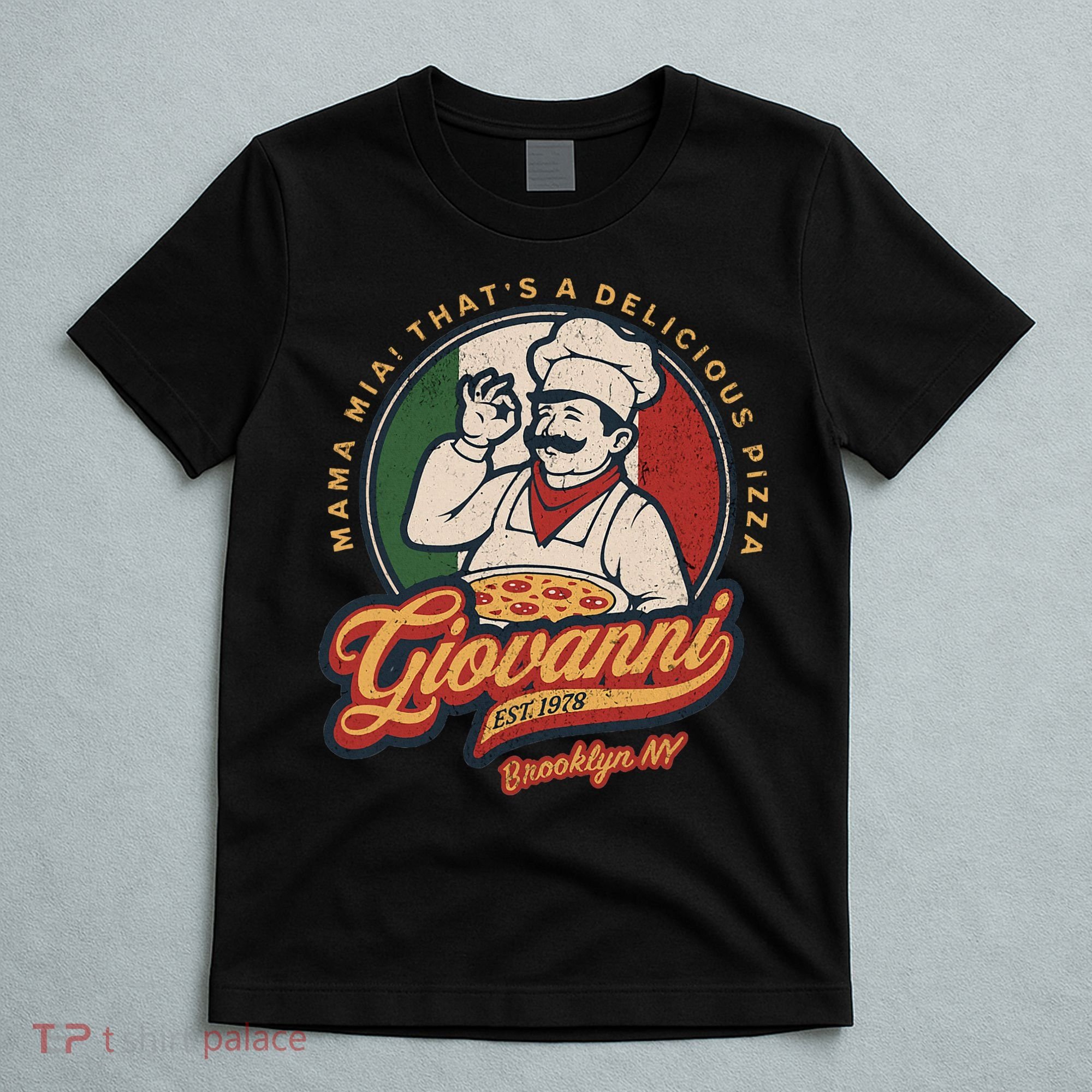 Vintage New York Pizza Retro 70s Giovanni Brooklyn Ny T-Shirt