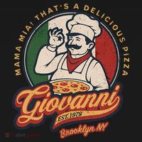 Vintage New York Pizza Retro 70s Giovanni Brooklyn Ny T-Shirt thumb 7