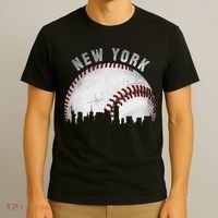 Vintage New York Skyline City Baseball T-Shirt thumb 3