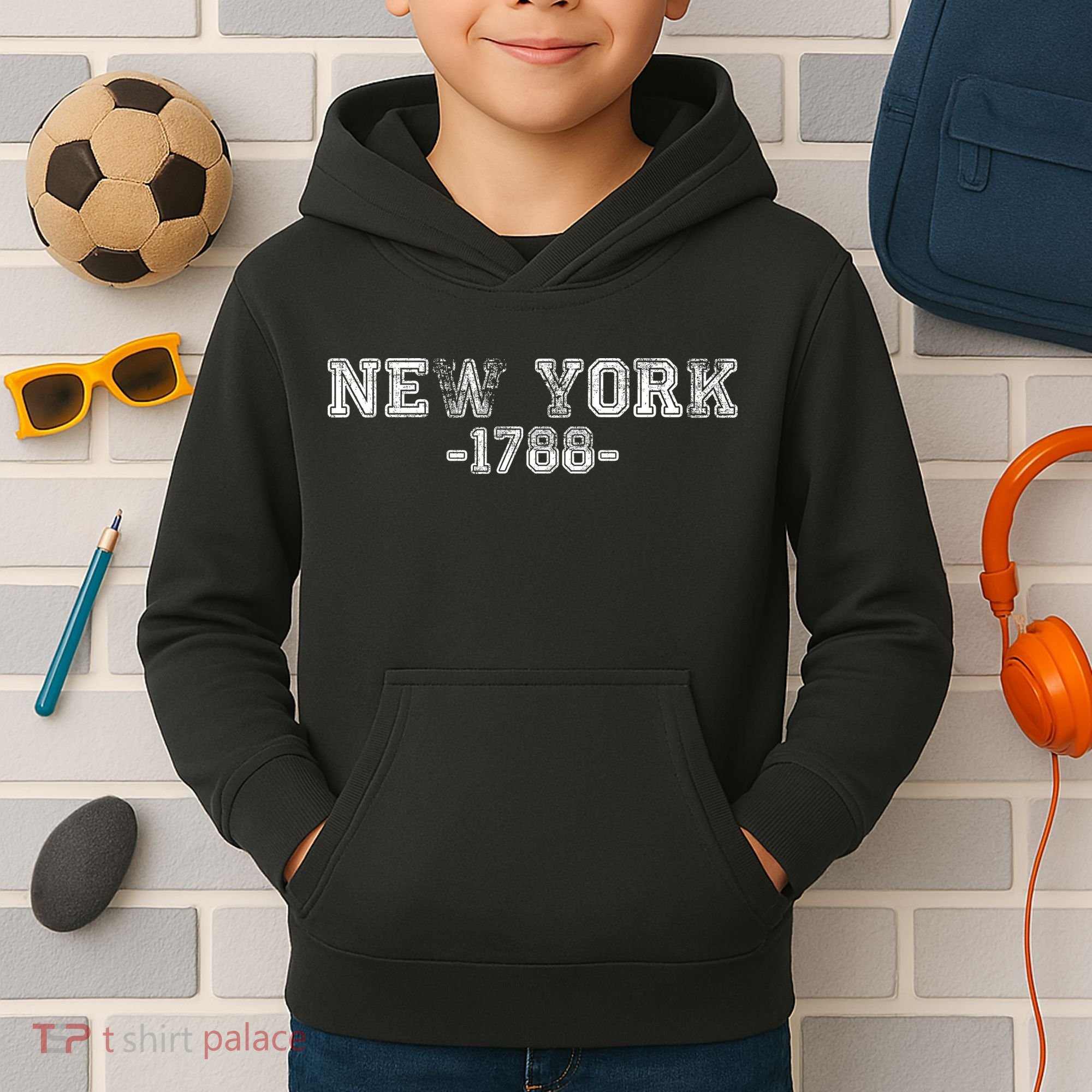 Vintage New York 1788 Kids Hoodie