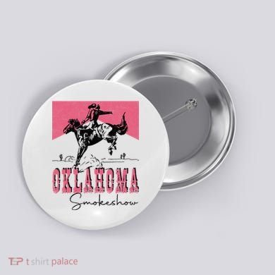 Vintage Oklahoma 90s Oklahoma Western Rodeo Style Button