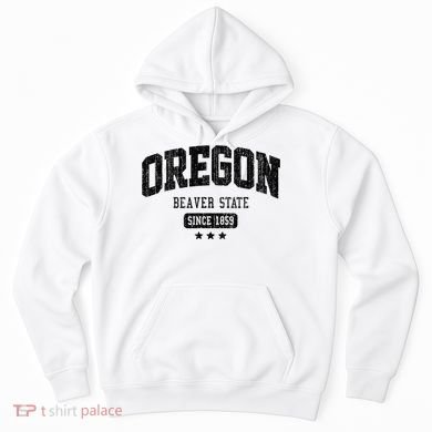 Vintage Oregon Beaver State Athletic Black Rough Hoodie