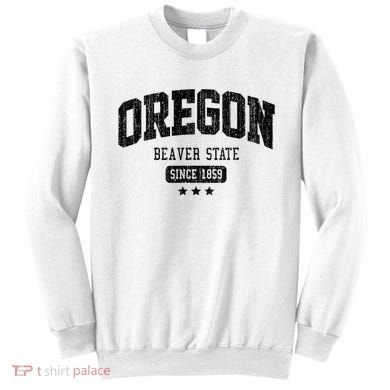 Vintage Oregon Beaver State Athletic Black Rough Sweatshirt