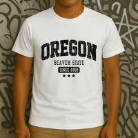 Vintage Oregon Beaver State Athletic Black Rough T-Shirt thumb 3