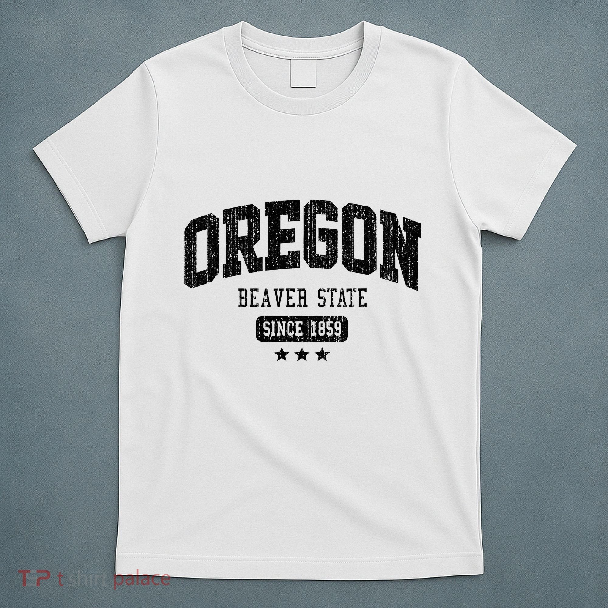 Vintage Oregon Beaver State Athletic Black Rough T-Shirt