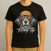 Vintage Orange Blooded Tennessee Dog Lover Rocky Top Outfit T-Shirt thumb 3