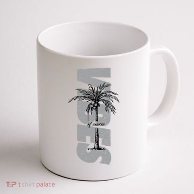 Vibes Of Course Summer Palm Tree Vintage Coffee Mug back
