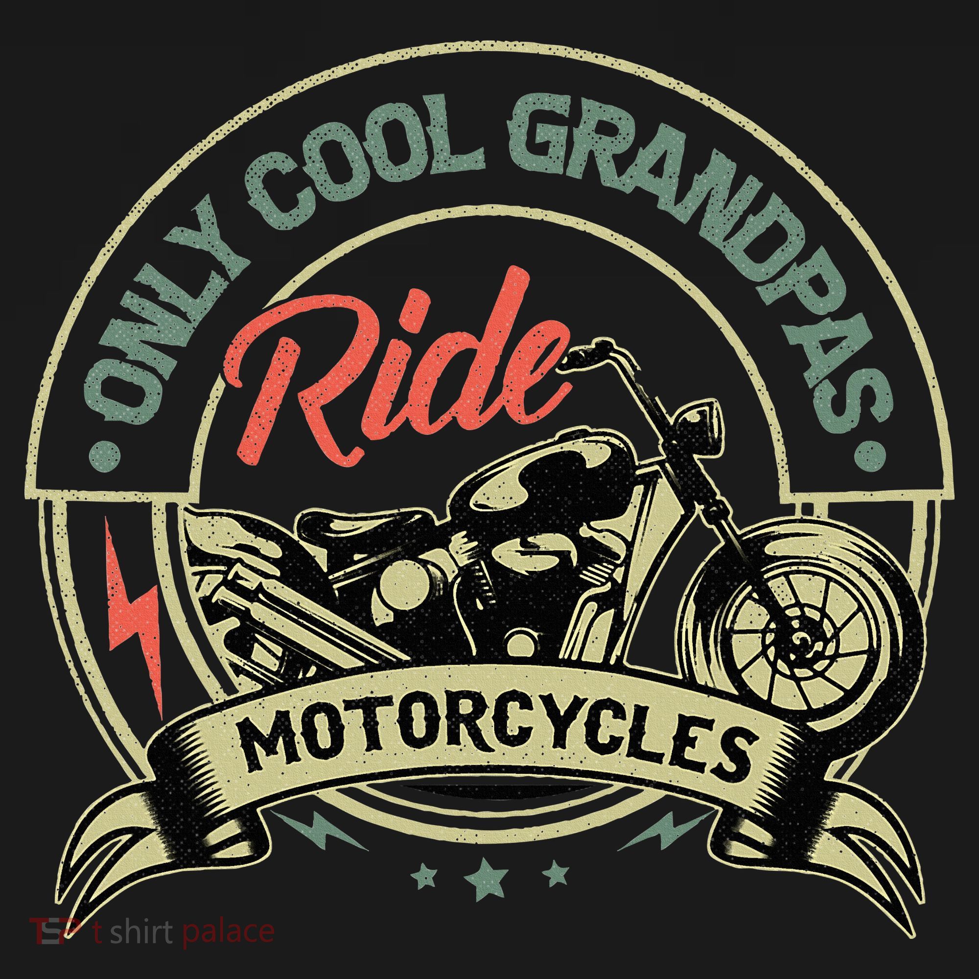 Vintage Only Cool Grandpas Ride Motorcycles  T-Shirt