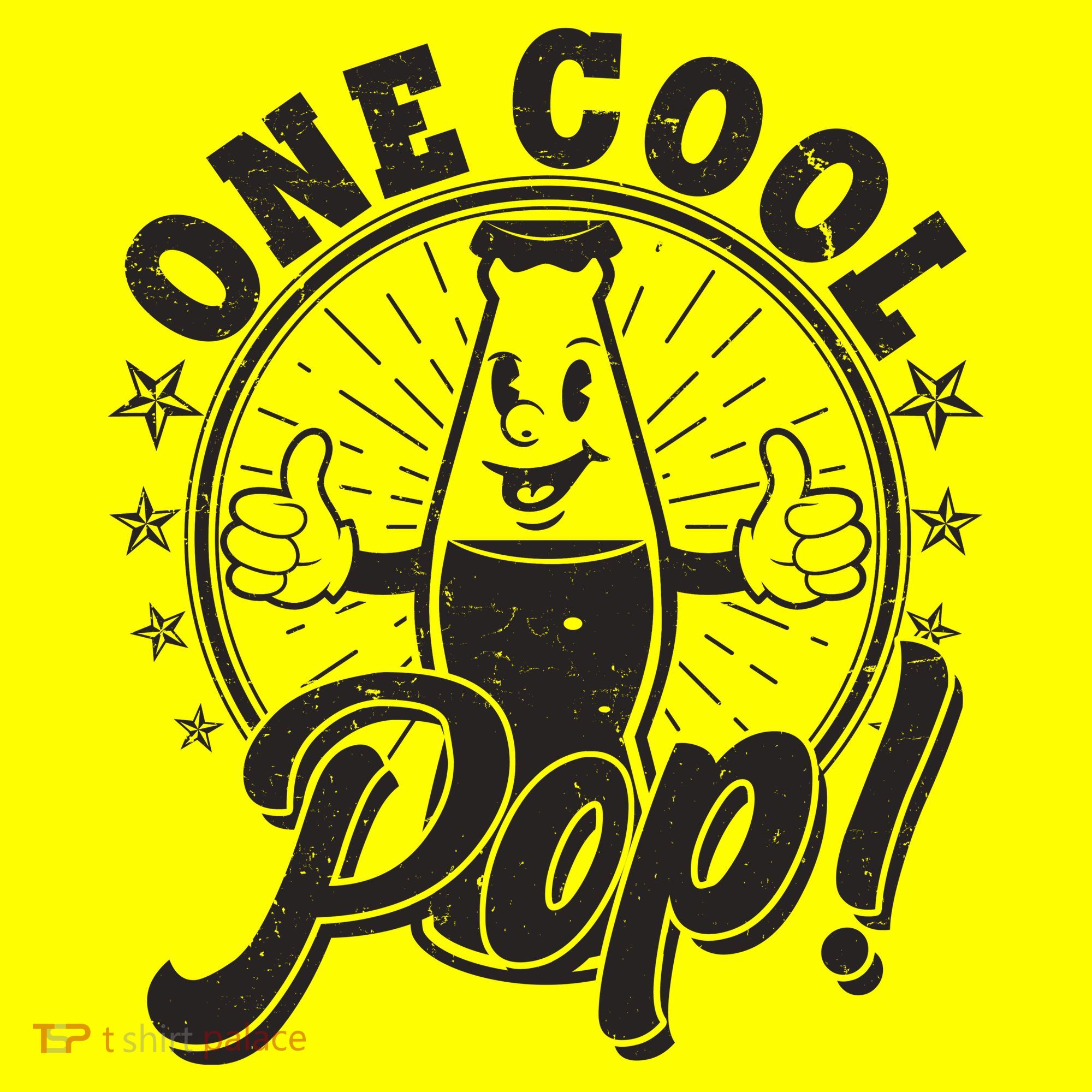 Vintage One Cool Pop Dad Grandpa Retro Cartoon Soda Pop T-Shirt